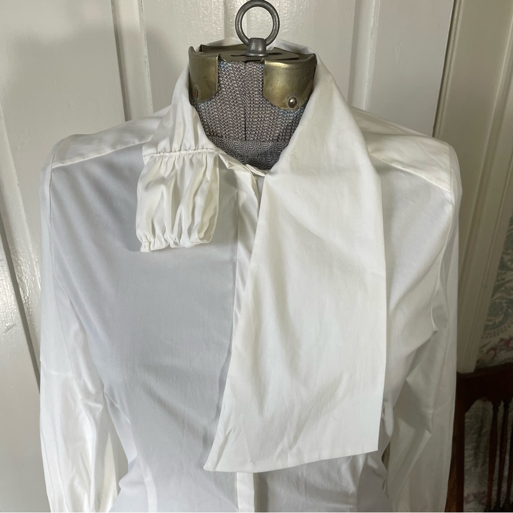 Margon Solid White Long Sleeve Button Down Shirt - image 3